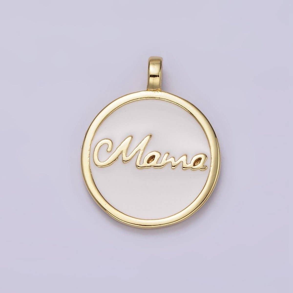 "Mama" Script White Enamel Charm