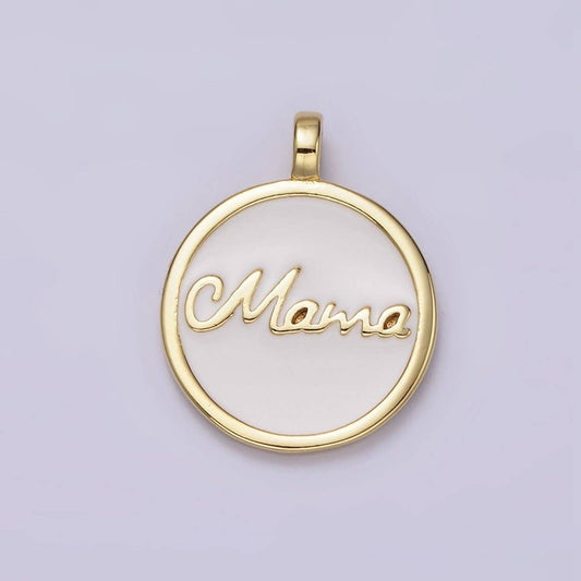 "Mama" Script White Enamel Charm