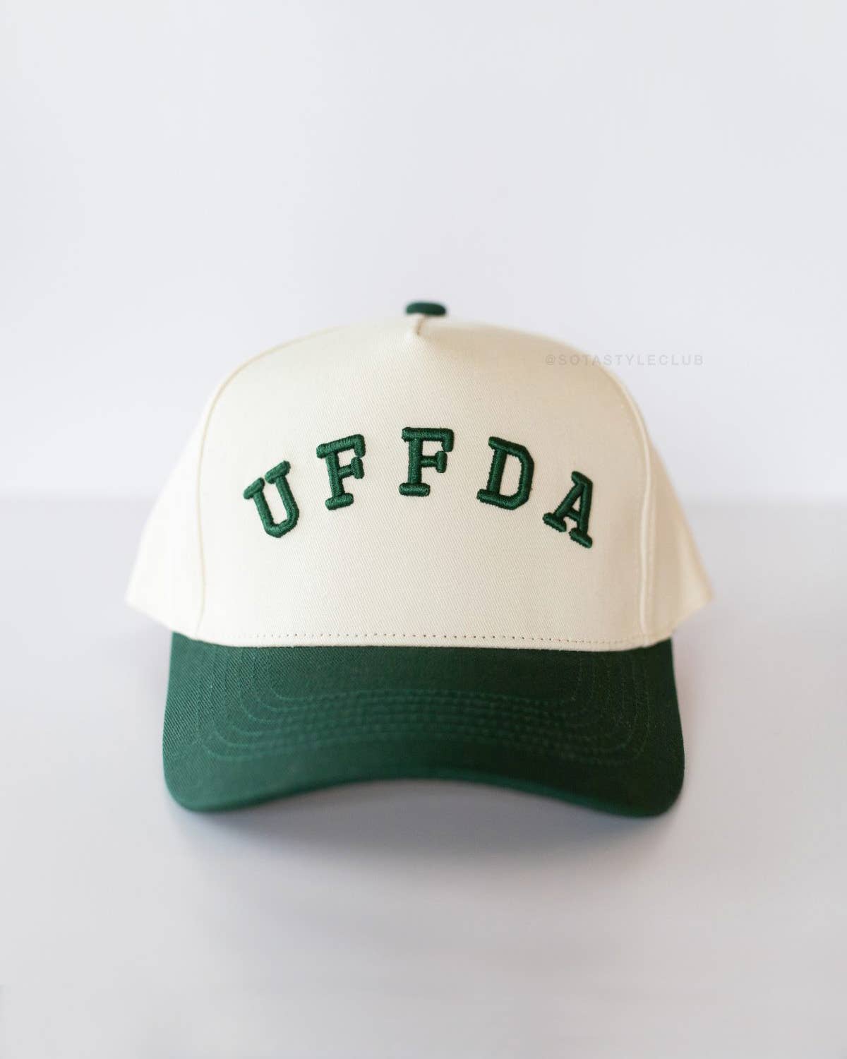 UFFDA Midwest Unisex Trucker Hat - Dark Green & Cream