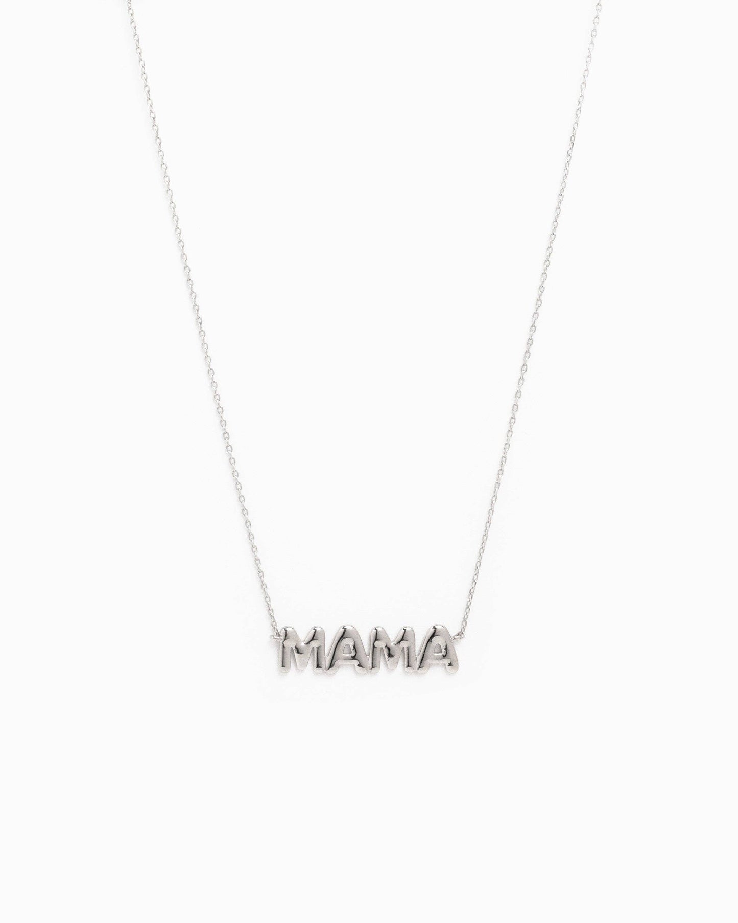 MAMA flat bubble letter necklace