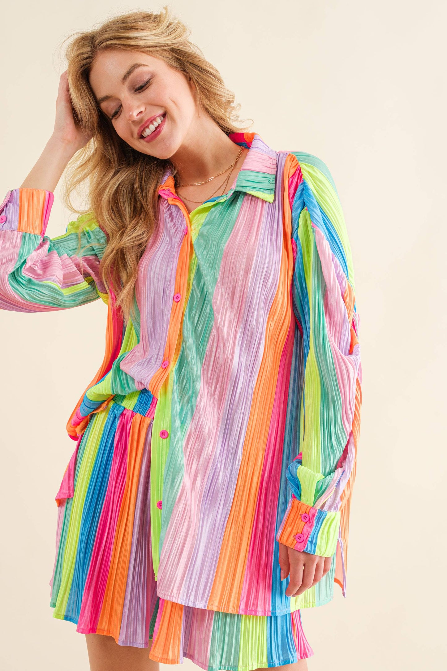 Neon Sun Pleated Set
