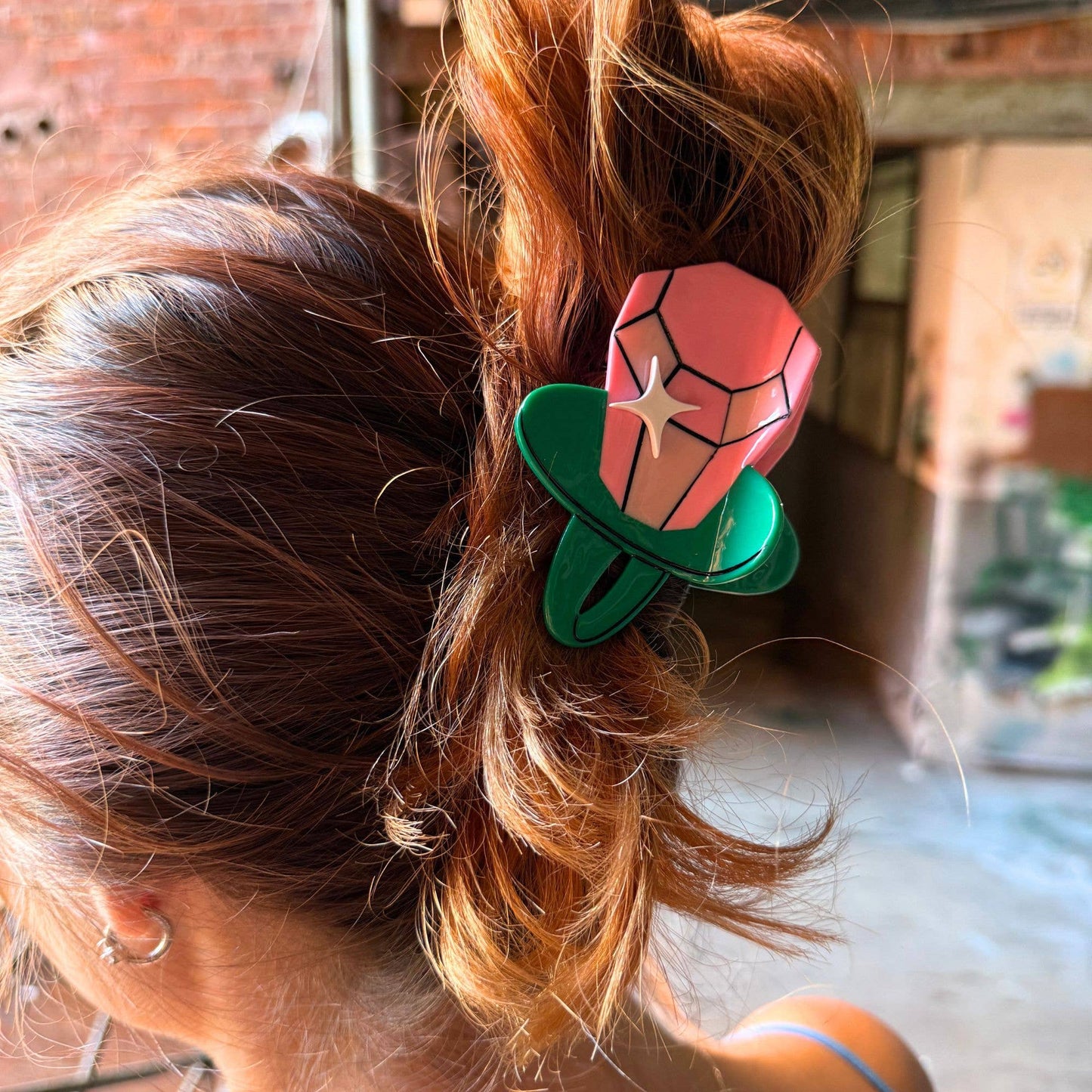 Candy Ring Pop Hair Claw – Pink Gem Hair Clip