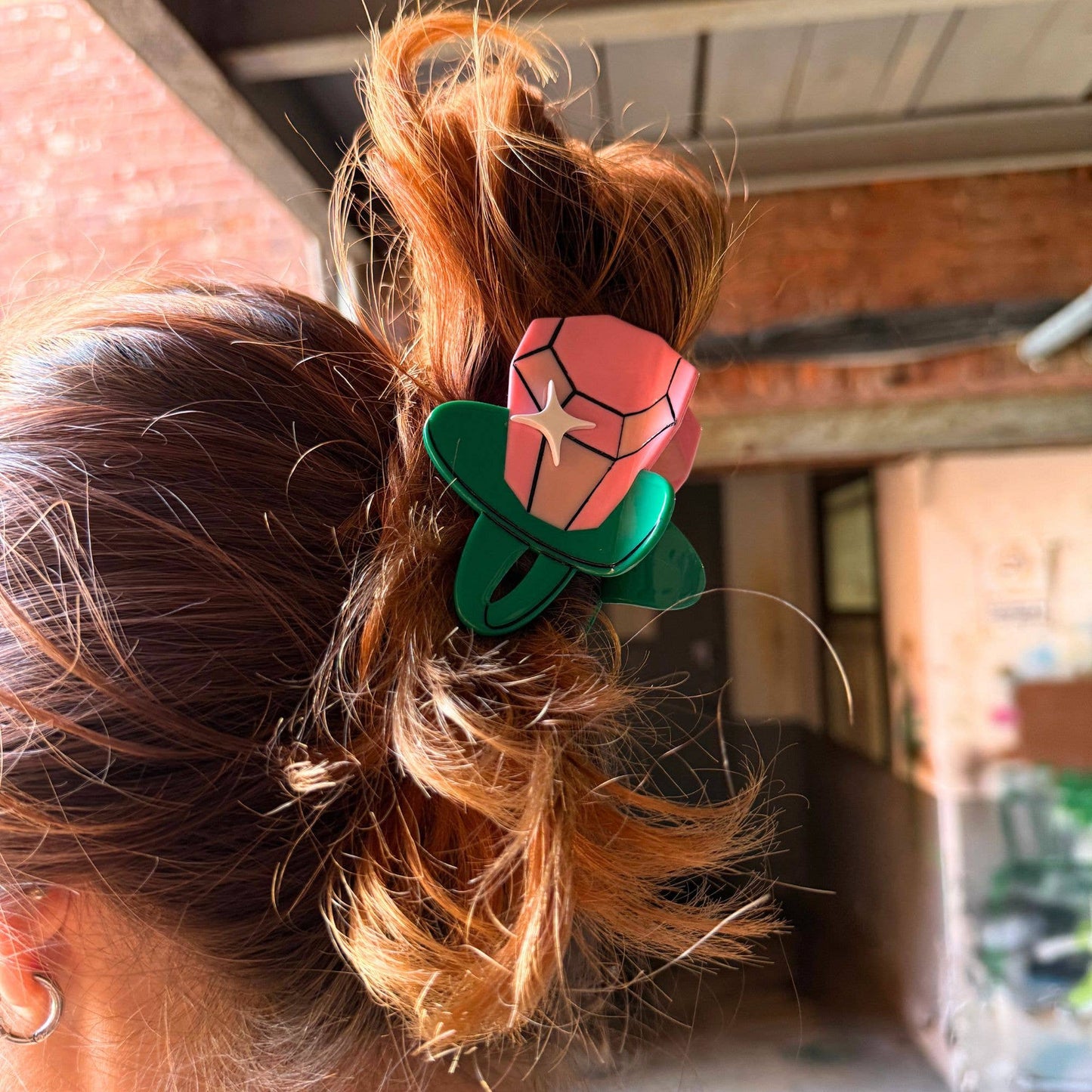 Candy Ring Pop Hair Claw – Pink Gem Hair Clip