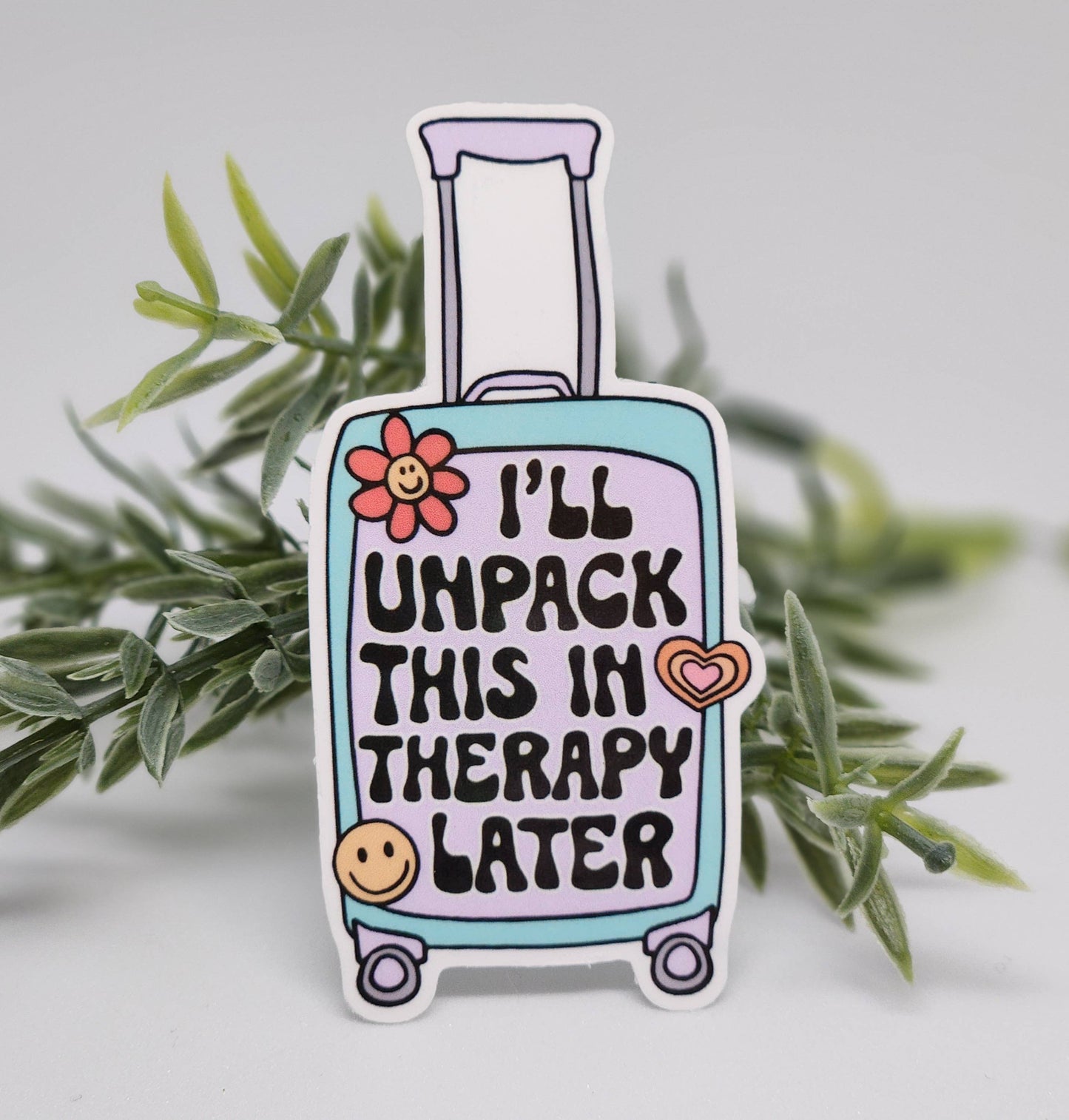 Therapy suitcase sticker funny  hydroflask journal planner