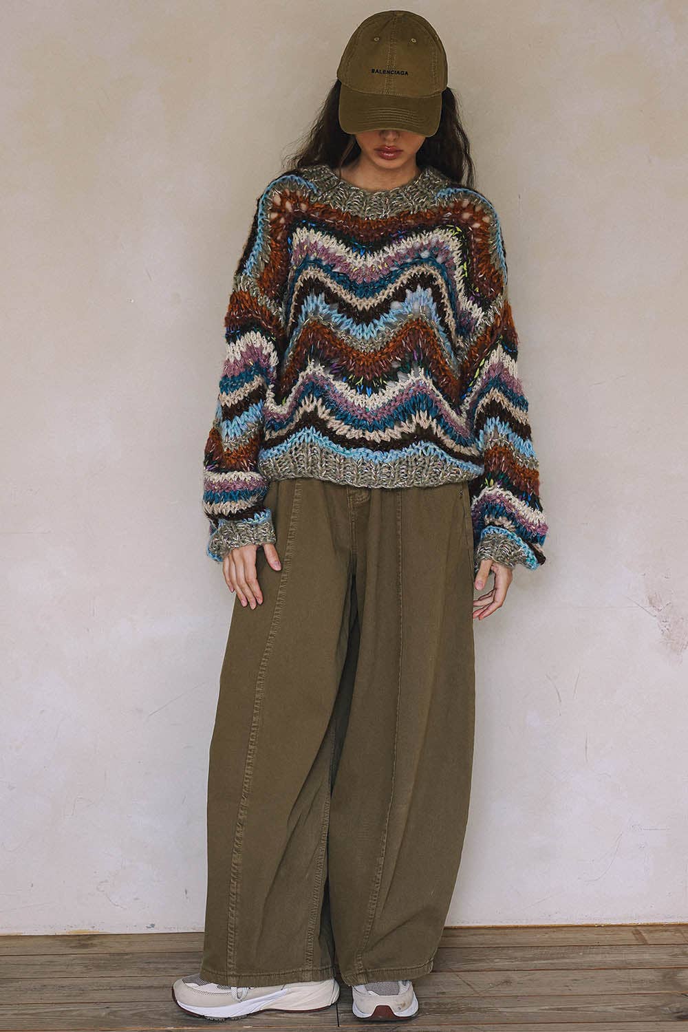HAND KNIT MULTICOLOR  SWEATER T0026