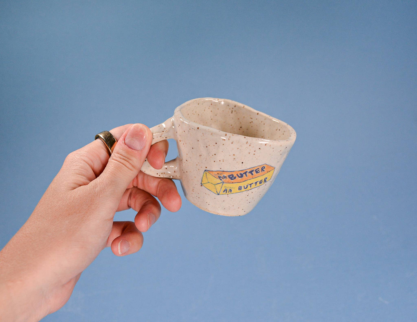Butter - Handmade Speckled Ceramic Espresso Cup -  2-4 oz.