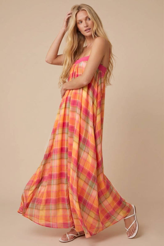 Sorbet Plaid Maxi Dress