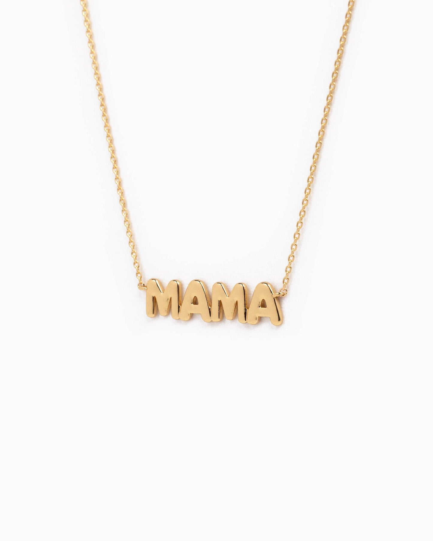 MAMA flat bubble letter necklace