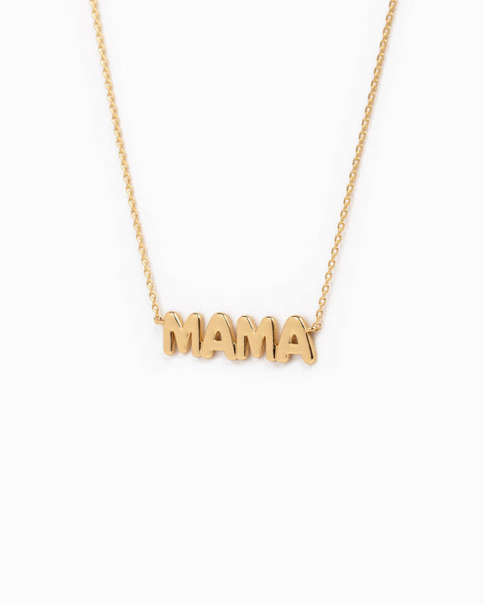 MAMA flat bubble letter necklace
