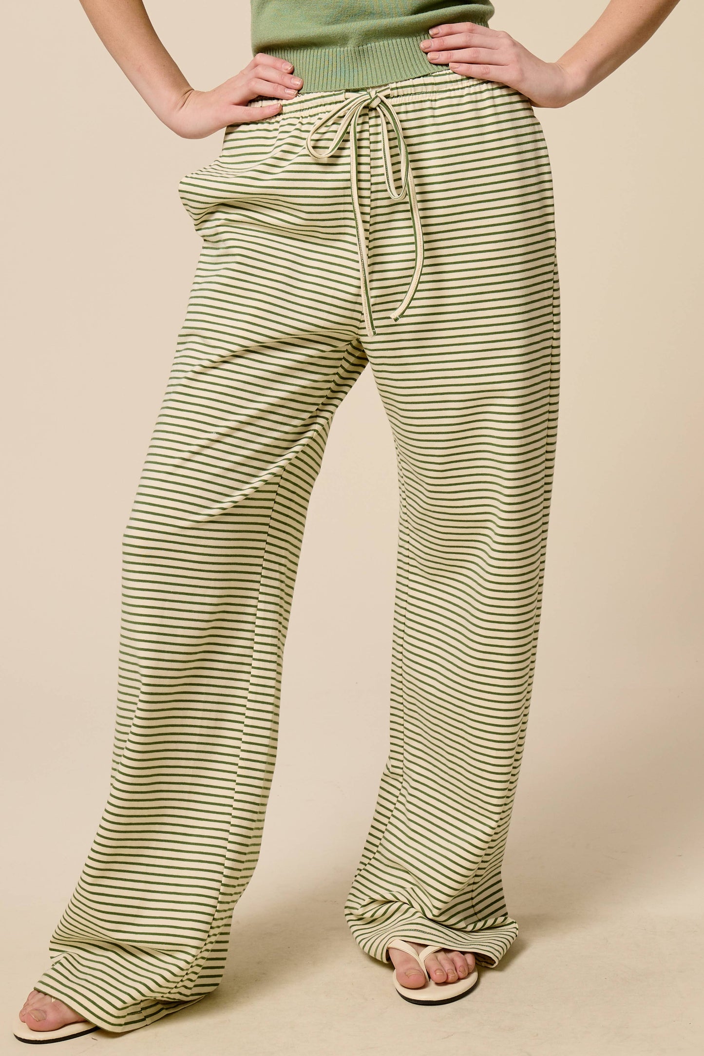 Mimosa | Striped Drawstring Wide Leg Pants