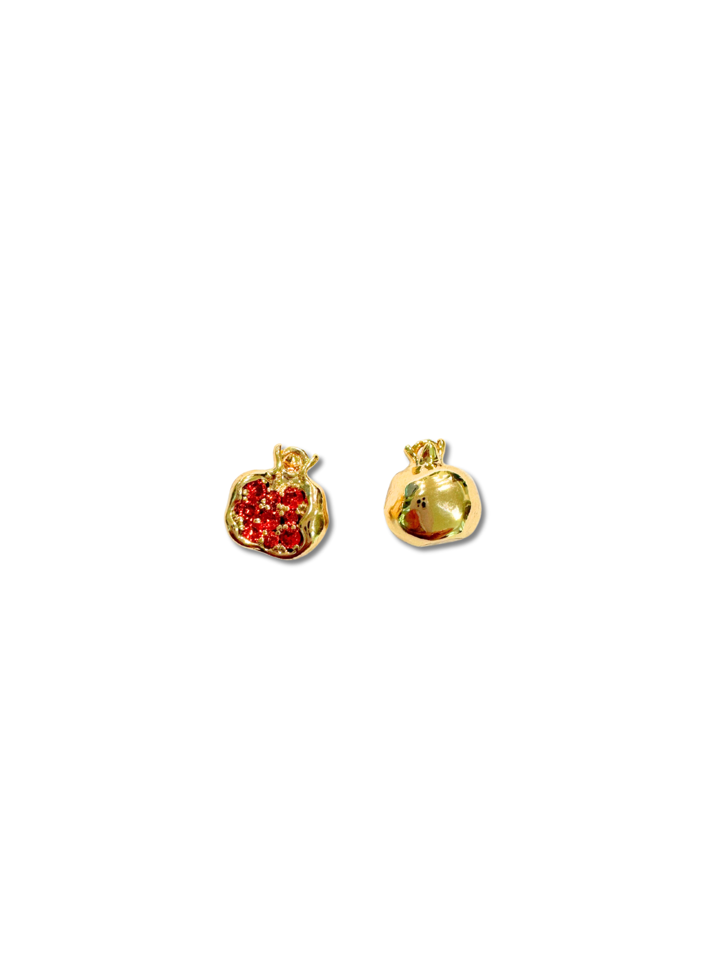 * Gold Pomegranate Red Cubic Zirconia Charm