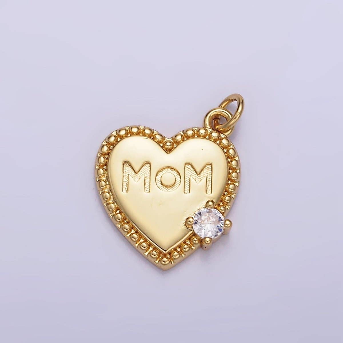 "MOM" Script Bezel Charm