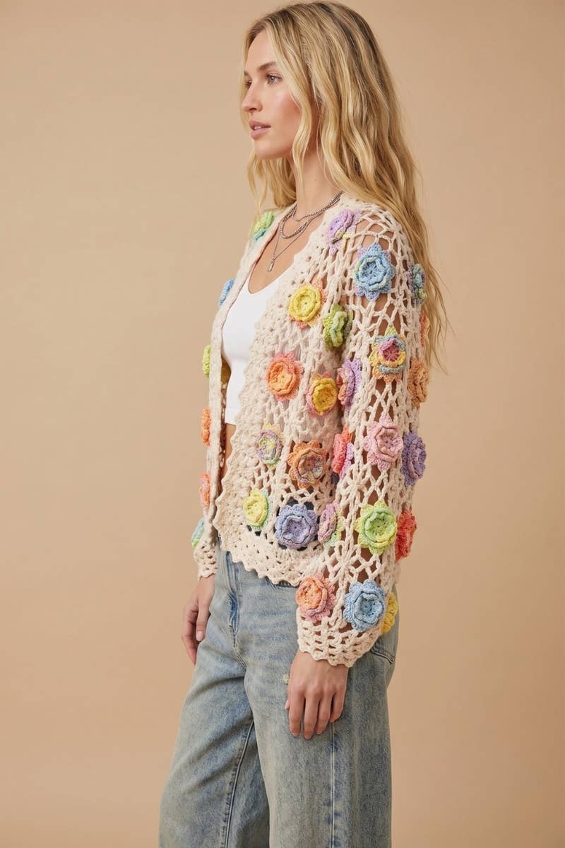 Floral Crochet Cardigan