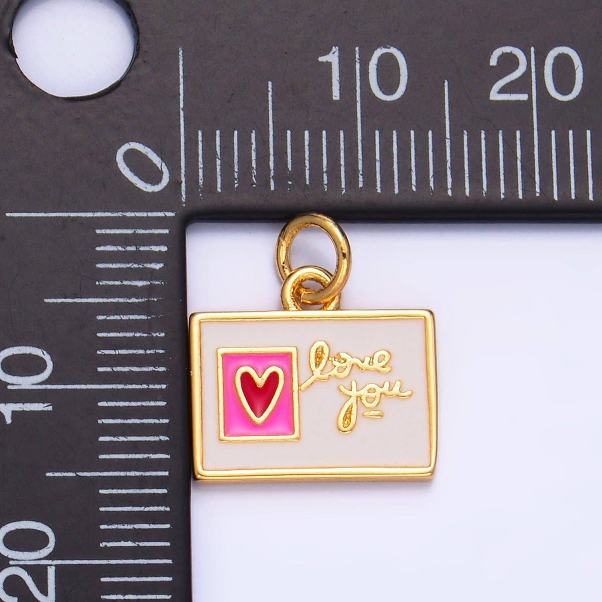 "Love You" Post Card Charm