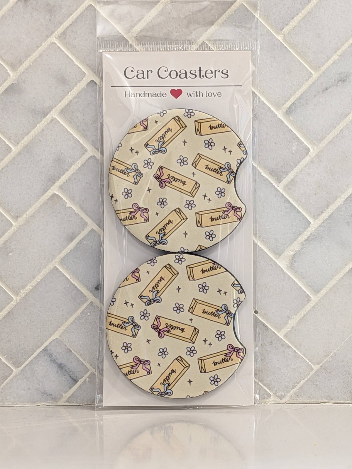 Butter Coquette Car Coasters