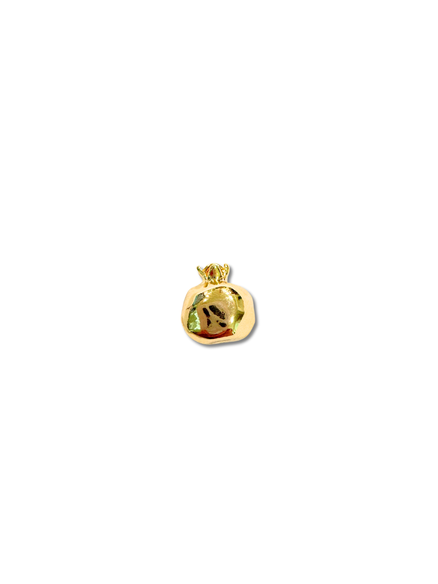 * Gold Pomegranate Red Cubic Zirconia Charm
