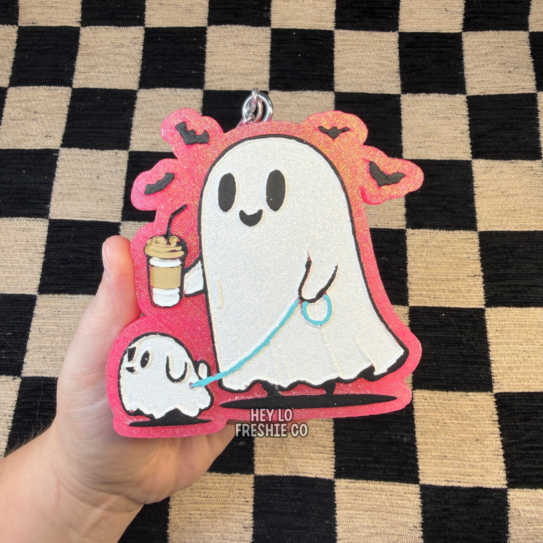 Ghost Walking Dog | Halloween Car Freshie