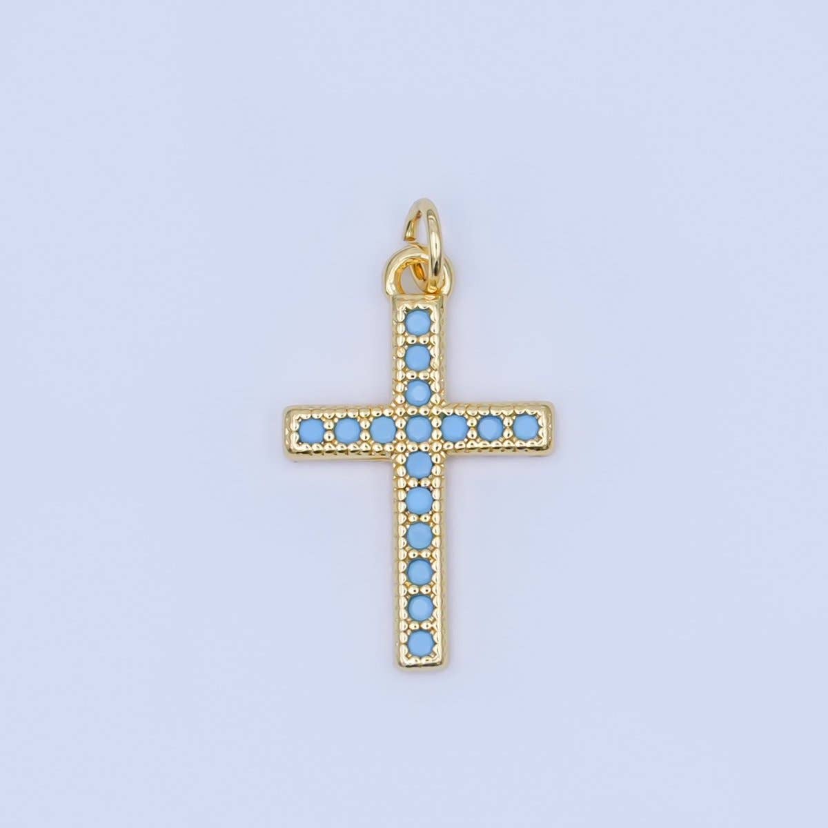 Turquoise Micro Paved Cross Charm