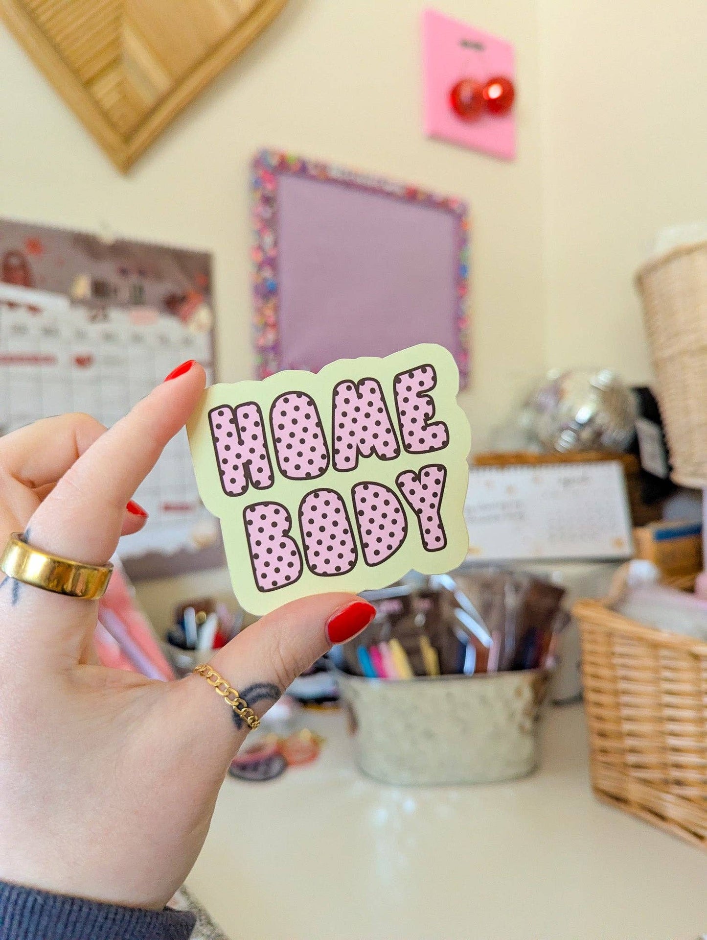 Homebody matte sticker