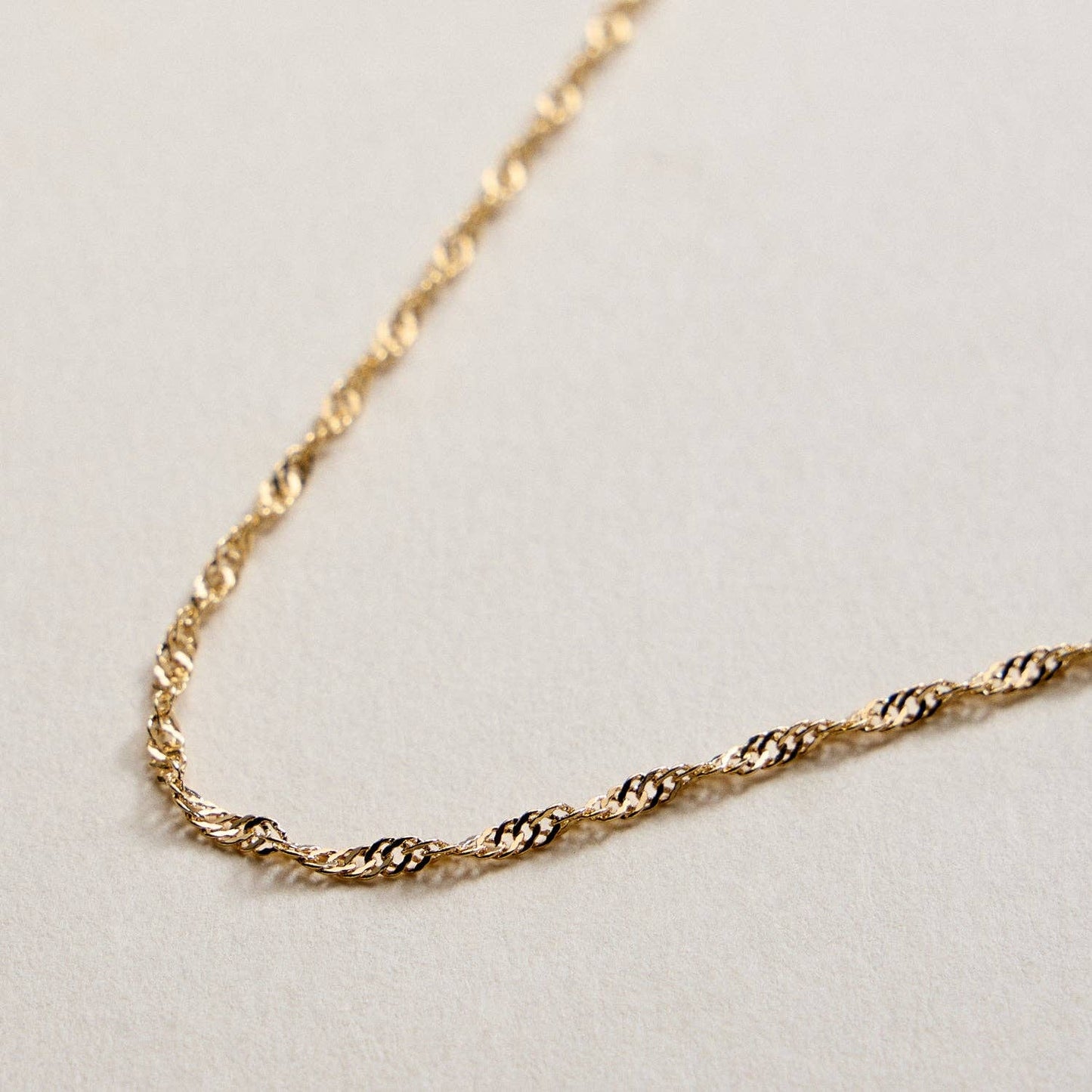 Gold Filled Classic Twisted Chain Necklace