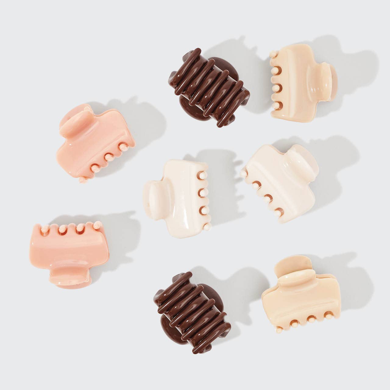 Kitsch| Recycled Plastic Mini Cloud Claw Clips 8pc Set - Rosewood