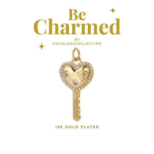 Diamante Starry Heart Key | Charm