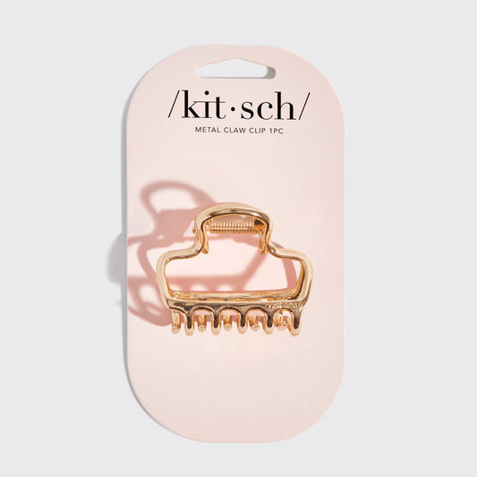 Kitsch | Metal Medium Open Shape Puffy Claw Clip - Gold