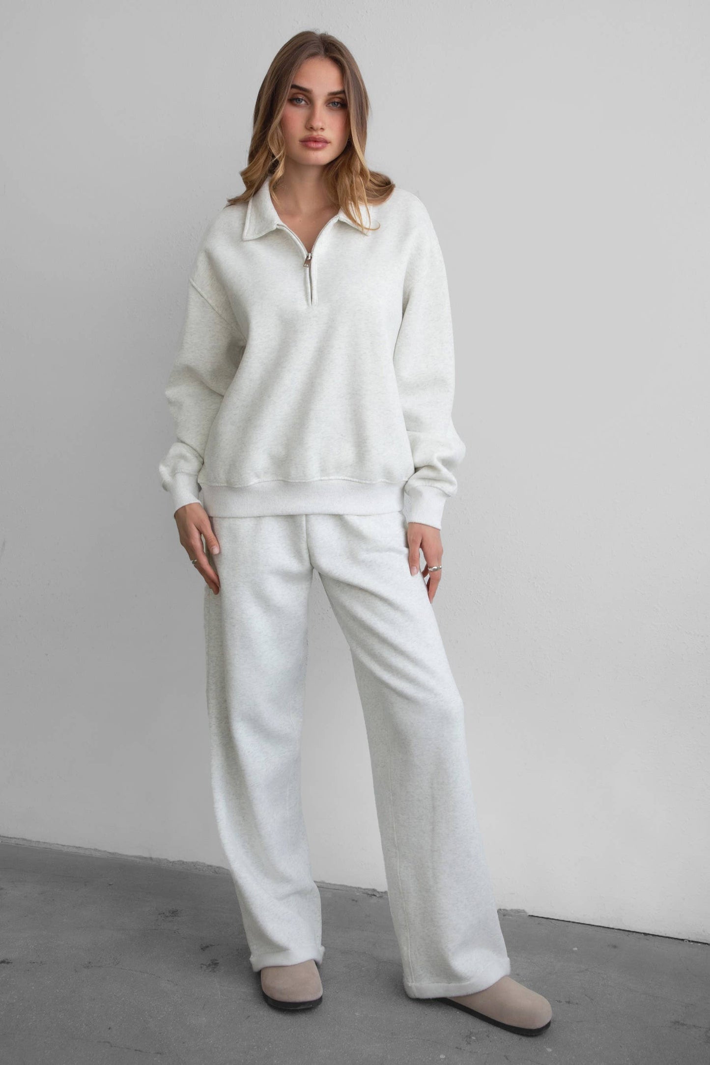 TICTOC | Cloud Fleece Wide Leg Sweatpants Stretch Waist & Pocket