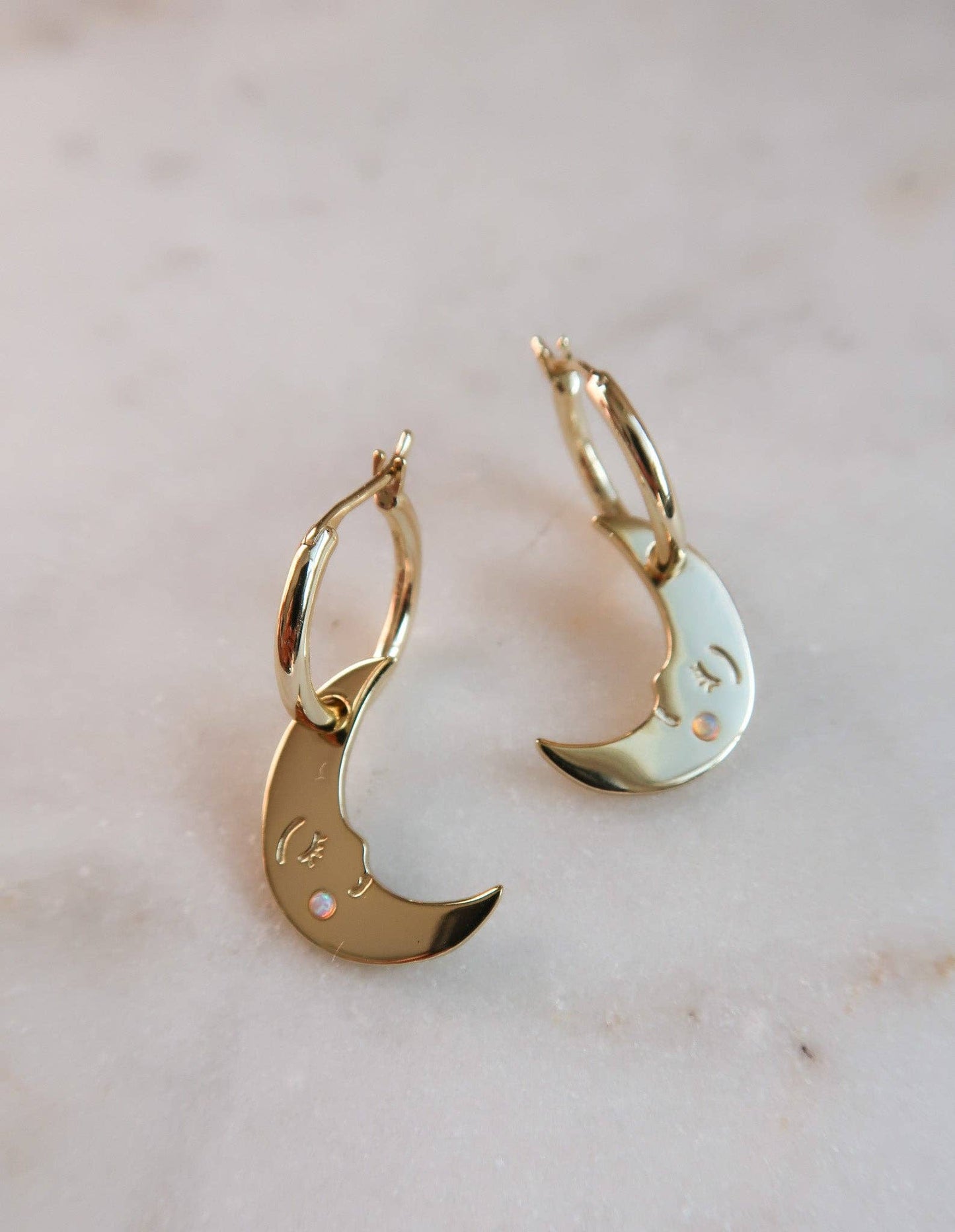 You are my Moonlit Secret Moon Hoop Earrings