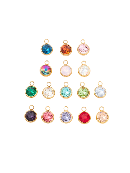 * Gold Round Assorted Glass Charm