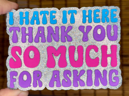 I Hate It Here Freshie | Car Air Freshener | Funny Freshie