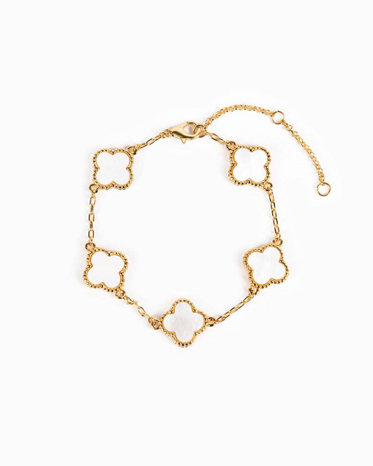 MOP Double-Sided Clover Station Holiday Bracelet