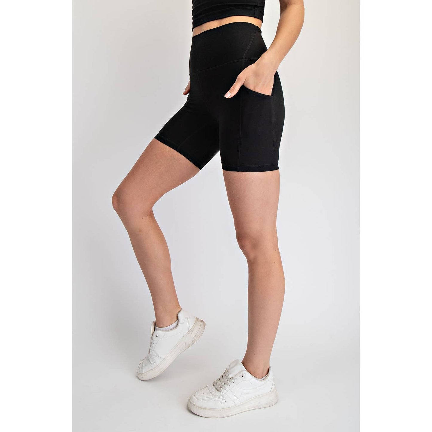 PLUS SIZE NYLON BUTTER BIKER