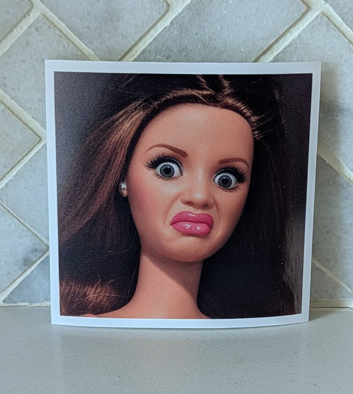 Funny Doll Face Sticker