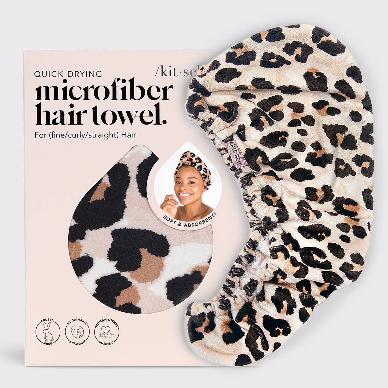 Kitsch | Quick Dry Hair Towel - Leopard