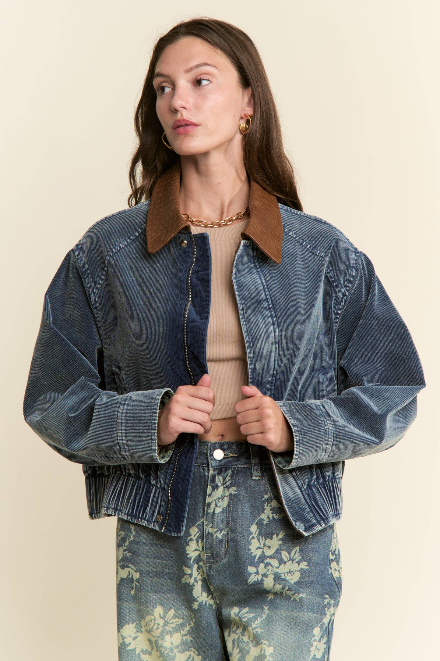 Mineral Wash  Corduroy Bomber Jacket