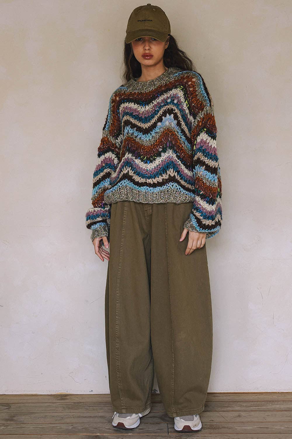 HAND KNIT MULTICOLOR  SWEATER T0026