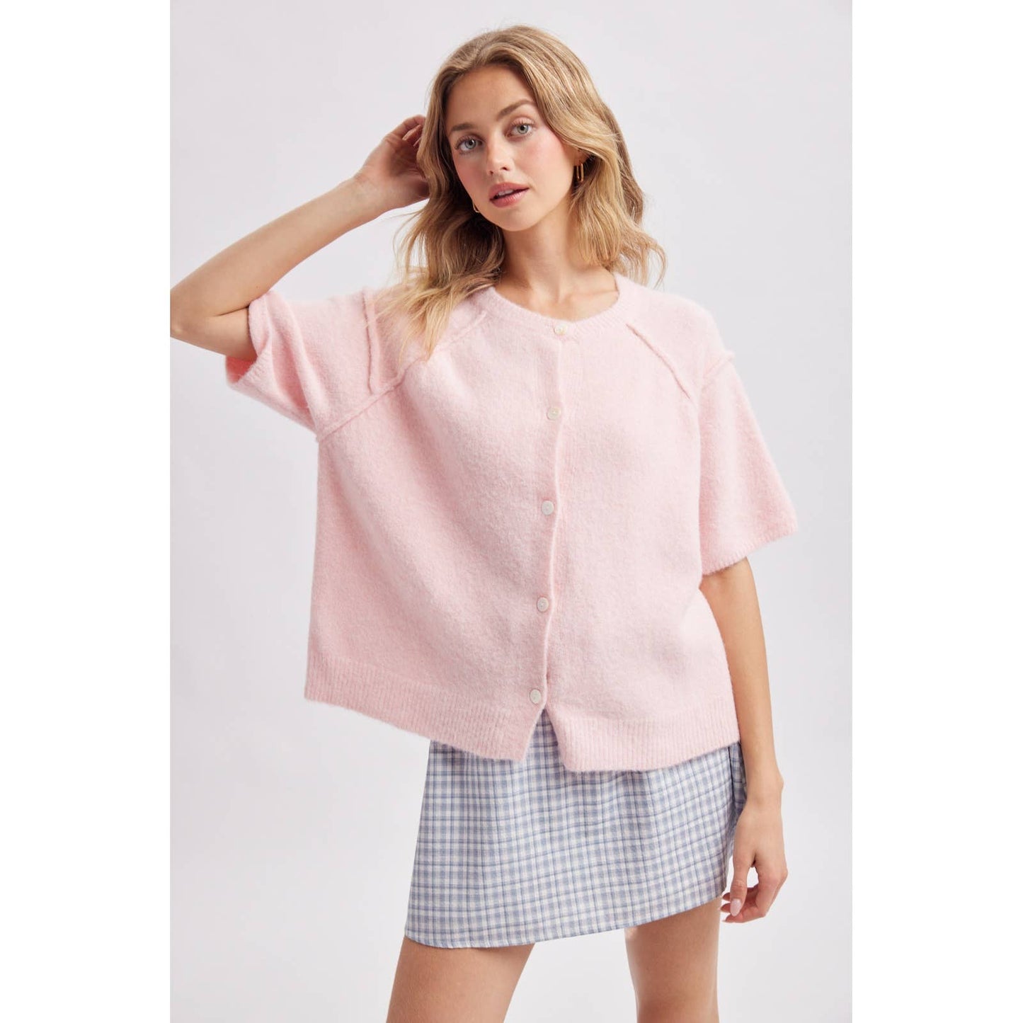 SEAM DETAIL SWEATER CARDIGAN / WL26-13495