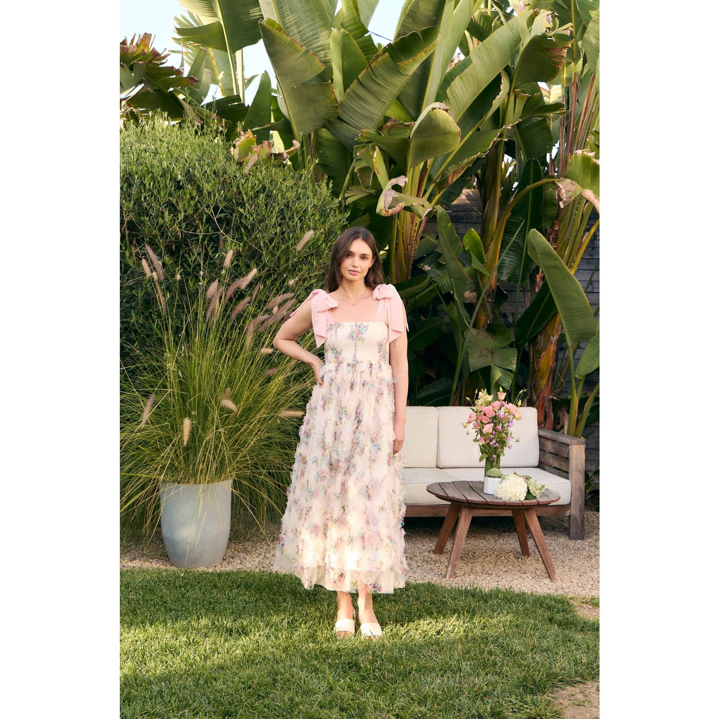 Amber Glow Midi Dress