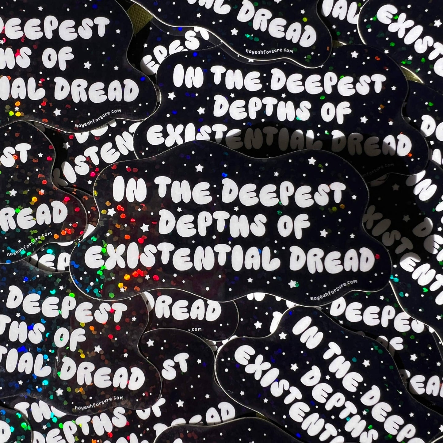 Depths Of Existential Dread | Funny Vinyl Glitter Sticker