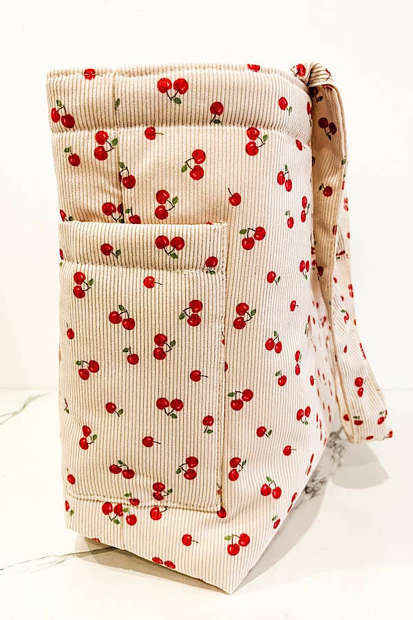 Stevie Cherry Print Tote Bag