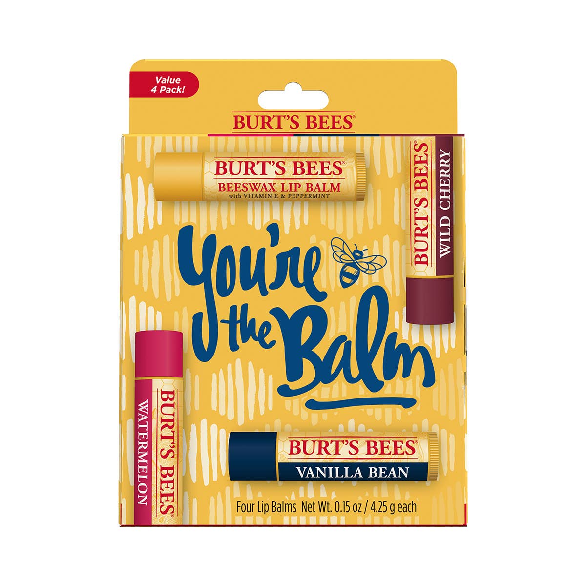 You're The Balm Moisturizing Lip Balm Blister Box, 4 Pack