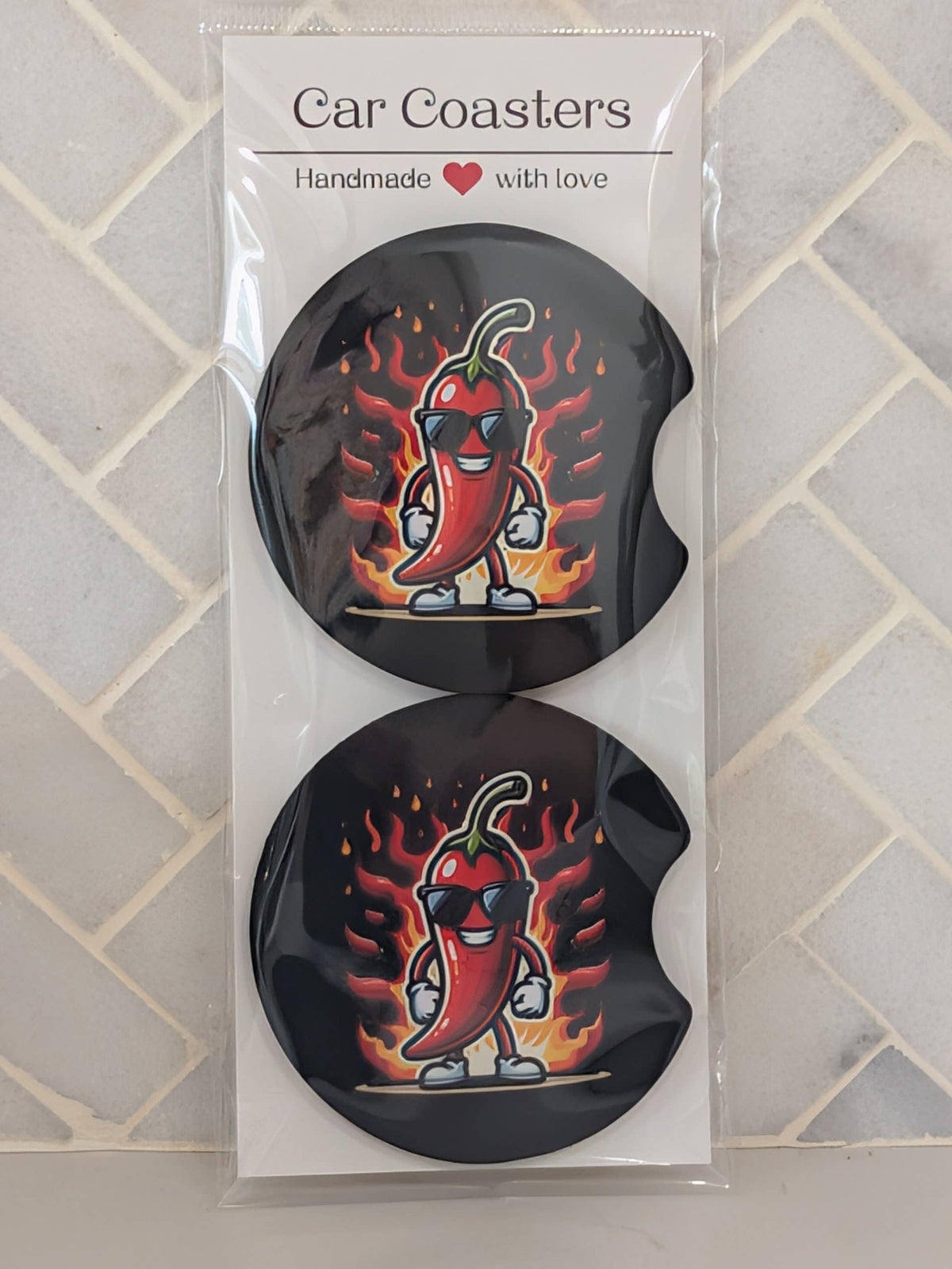 Spicy Pepper Car Coasters