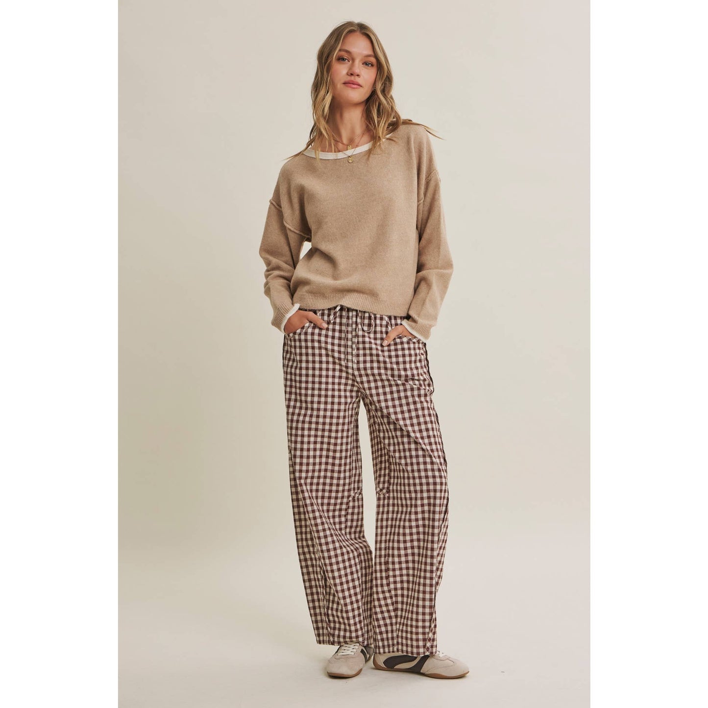 Gingham Cotton Pants