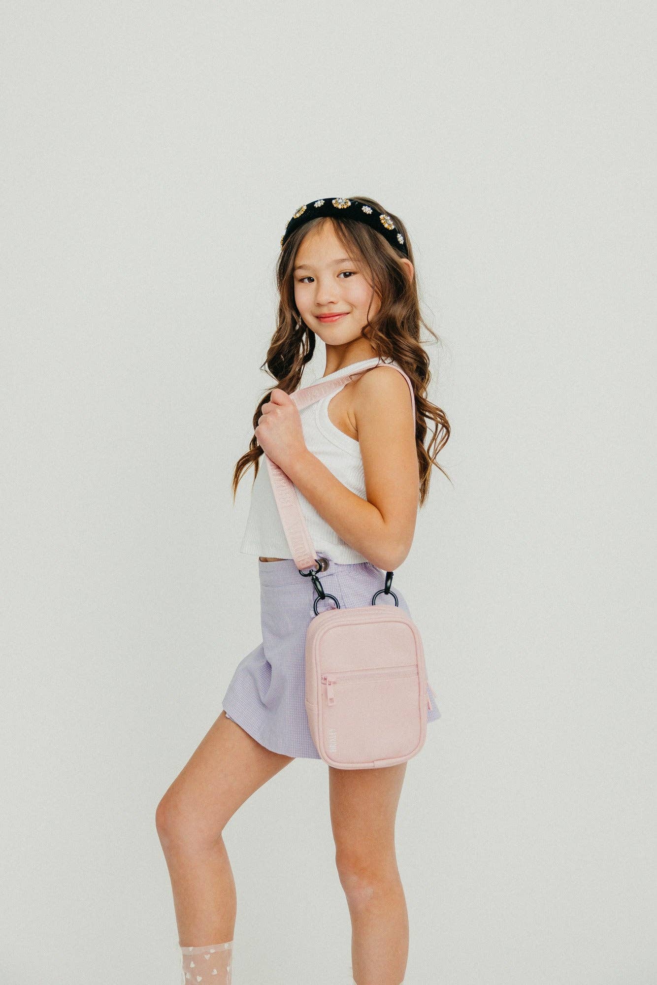 Leather Blossom Crossbody Sling