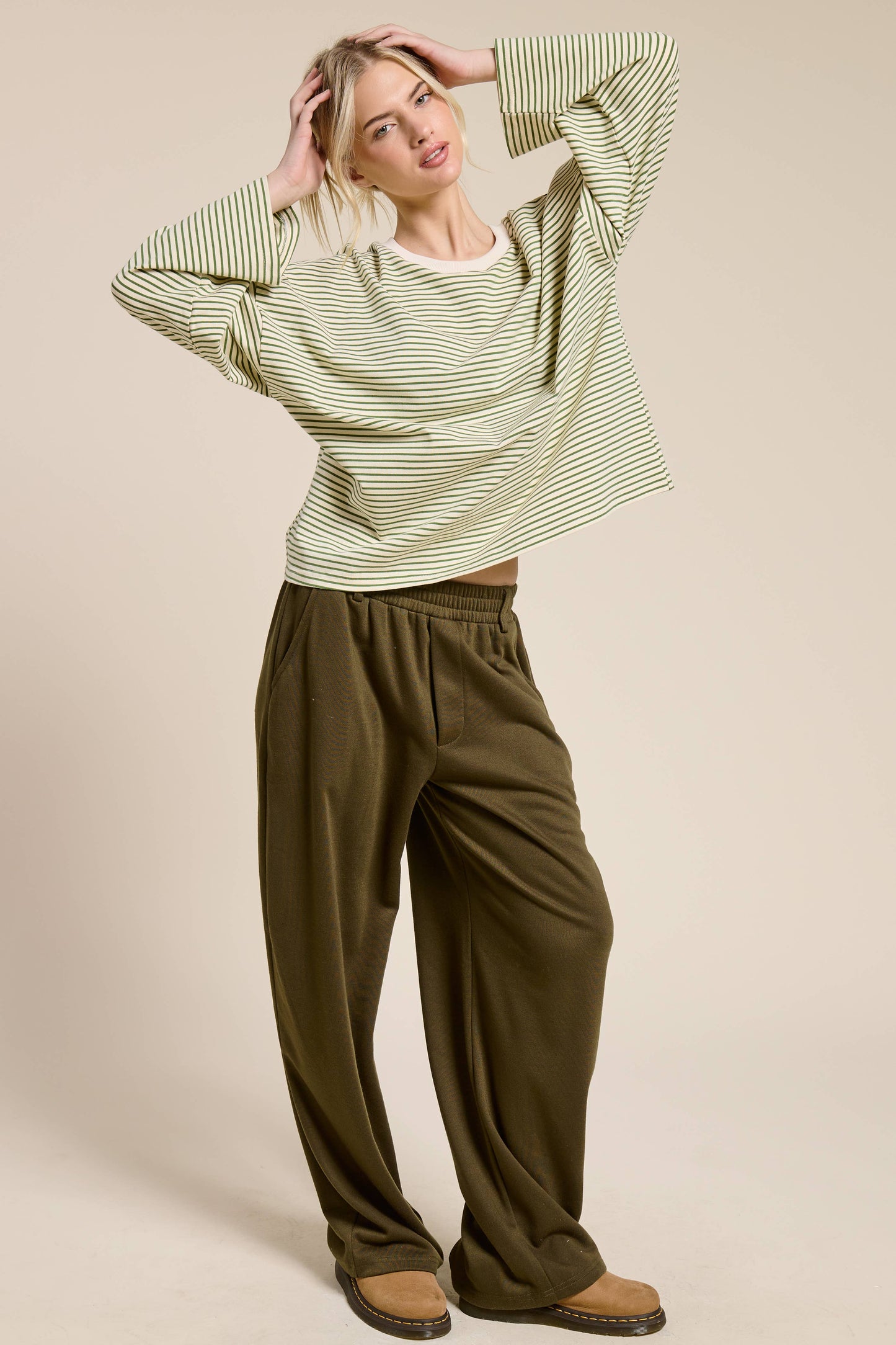 Mimosa | Striped Oversized Long Sleeve Top