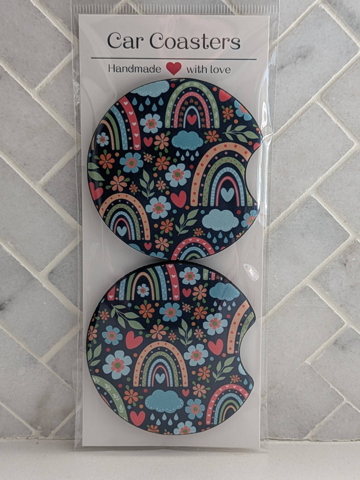 Boho Rainbow Car Coasters