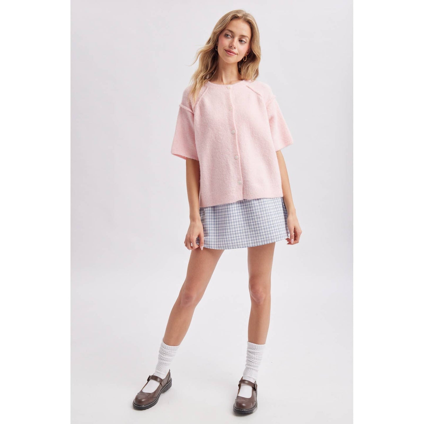 SEAM DETAIL SWEATER CARDIGAN / WL26-13495