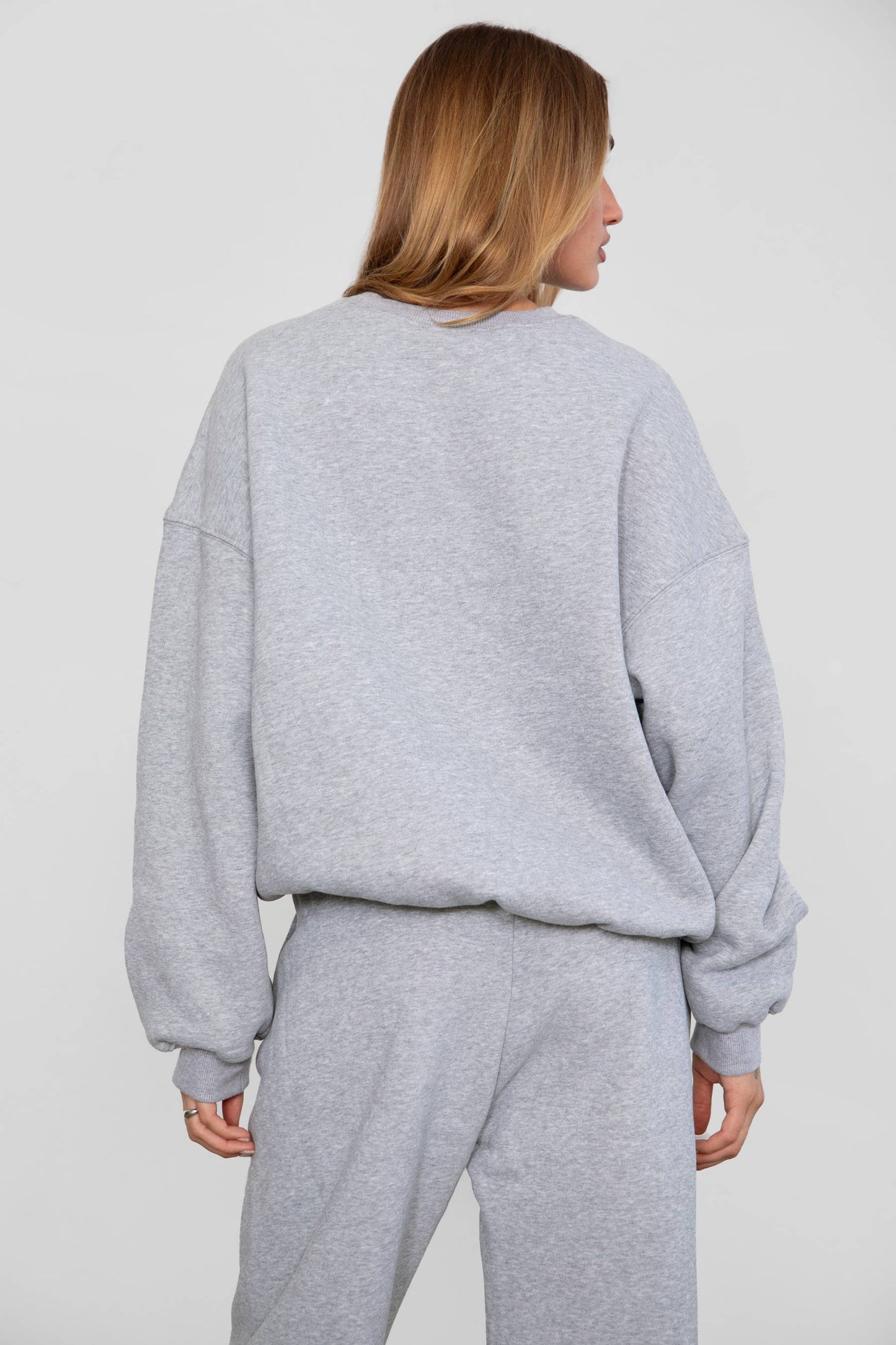 VARSITY Plush Fleece Crew Neck Lounge Pullover Sweatshirt