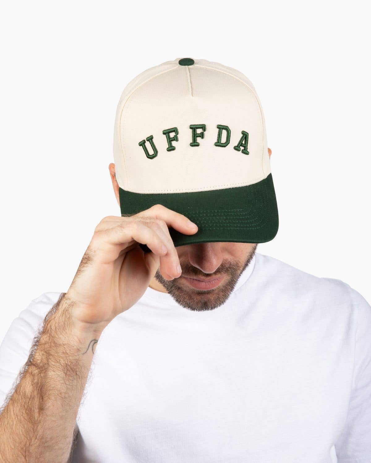UFFDA Midwest Unisex Trucker Hat - Dark Green & Cream